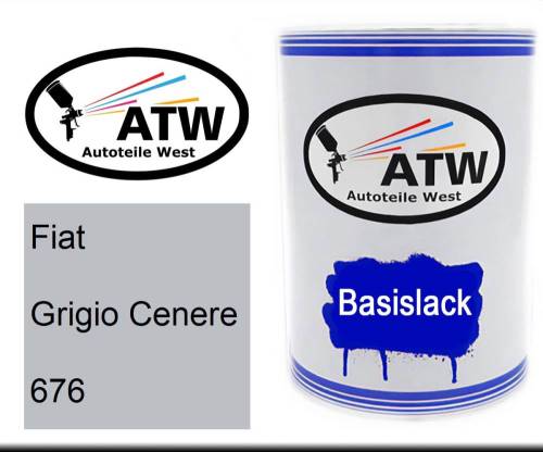 Fiat, Grigio Cenere, 676: 500ml Lackdose, von ATW Autoteile West.